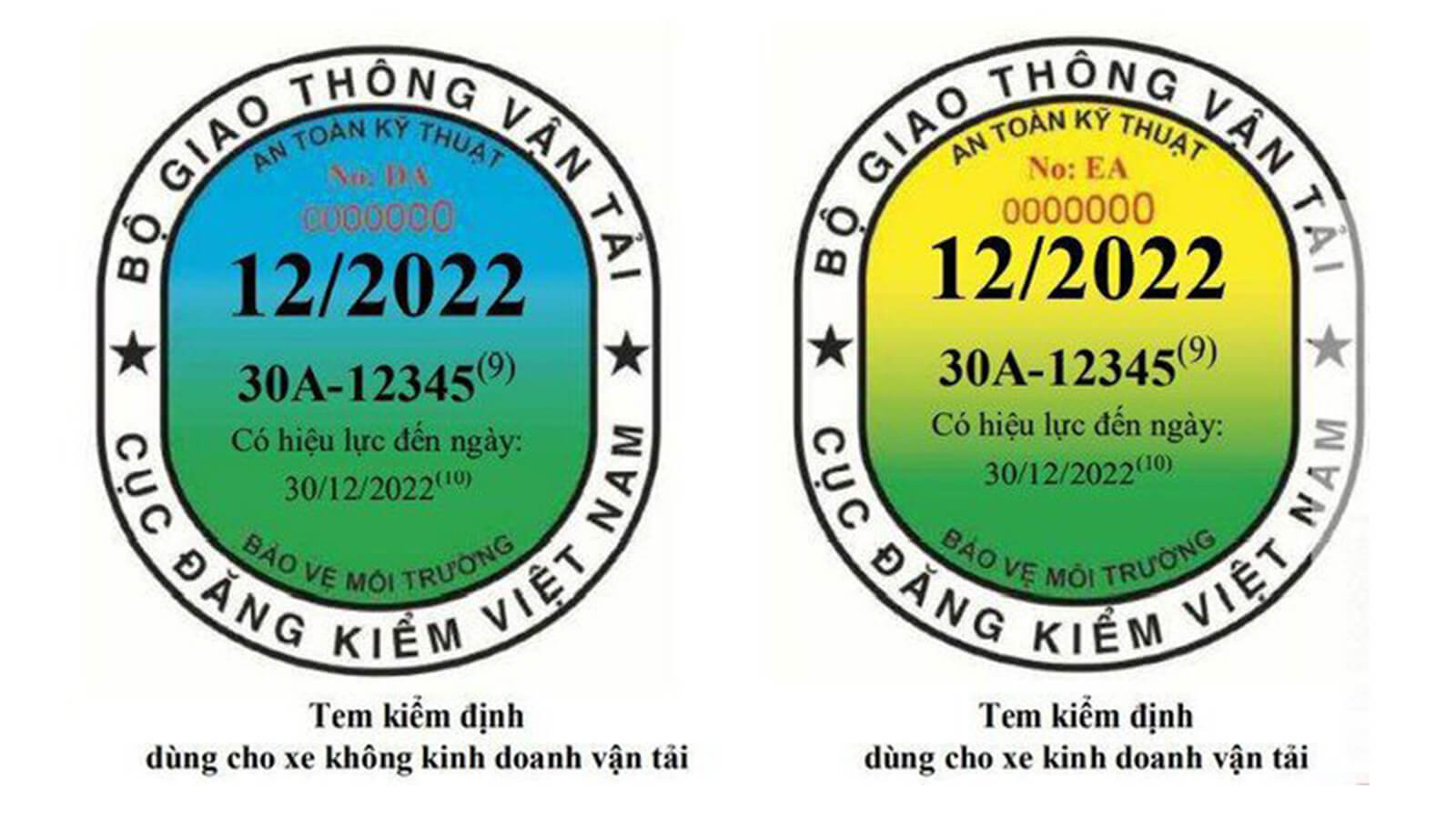 Mẫu tem kiểm định được mới từ tháng 10 năm 2021